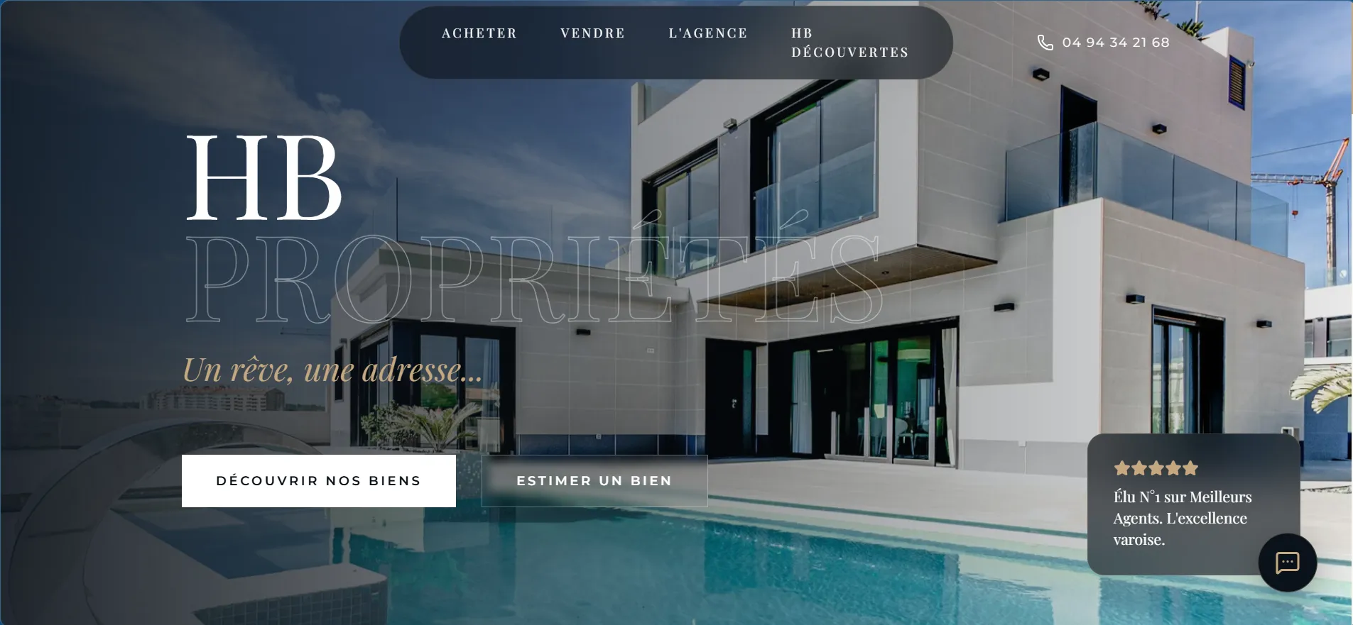Site immobilier HB Propriétés réalisé par Propulsite — agence web Var