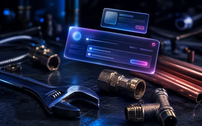 Outils de plomberie et interface de demande de devis pour un artisan du Var